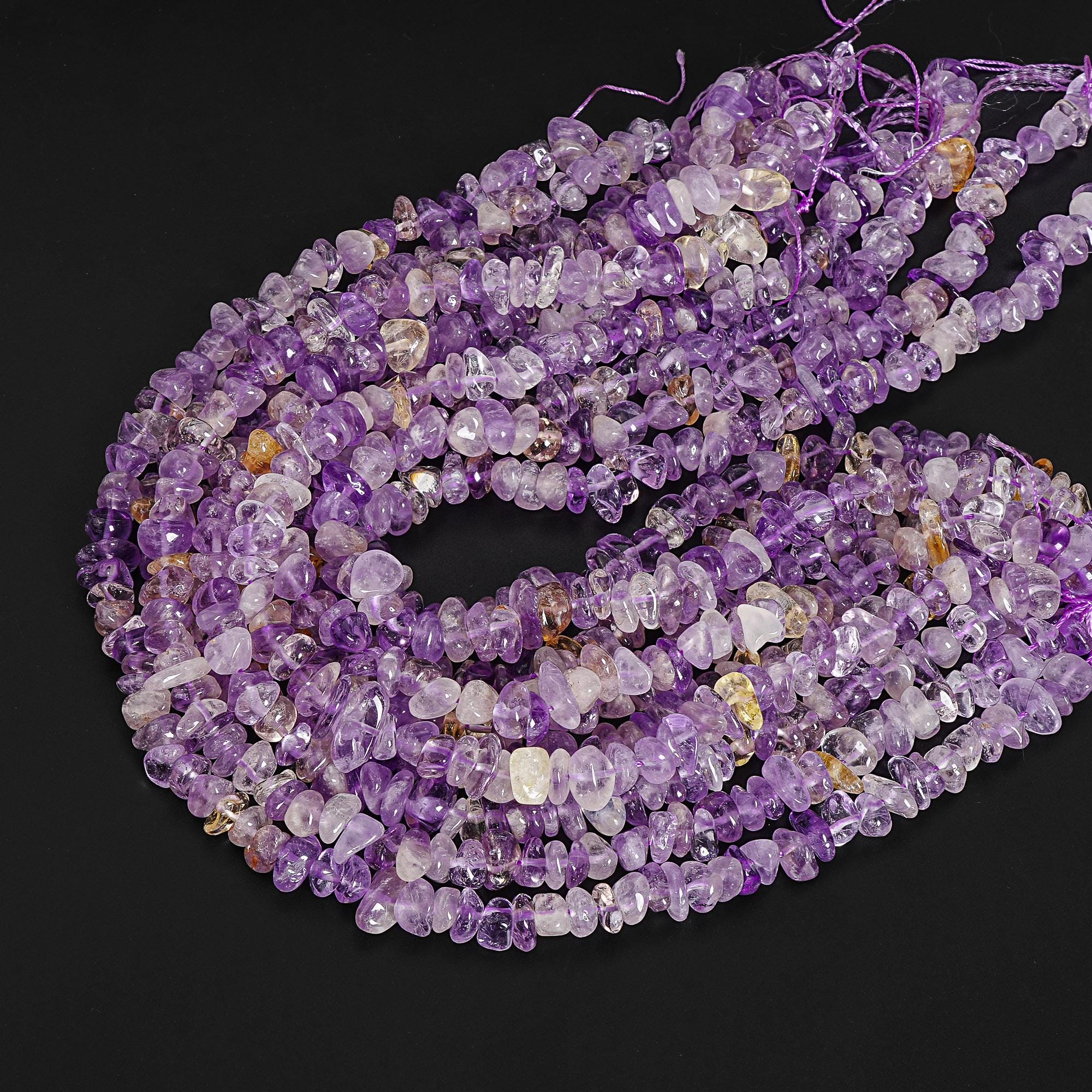 Genuine Natural Ametrine Loose Beads Grade Aaa Stick Pebble Chip Shape 12-24x3-5mm