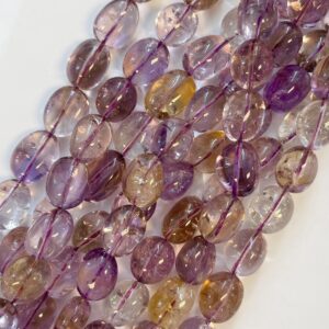 Natural Ametrine (10-22)mm Nugget Gemstone Bead~ -15.5 inch strand-