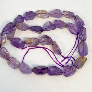Natural Ametrine (4-8)x(12-18)mm Faceted Nugget Gemstone Bead--15.5 inch strand