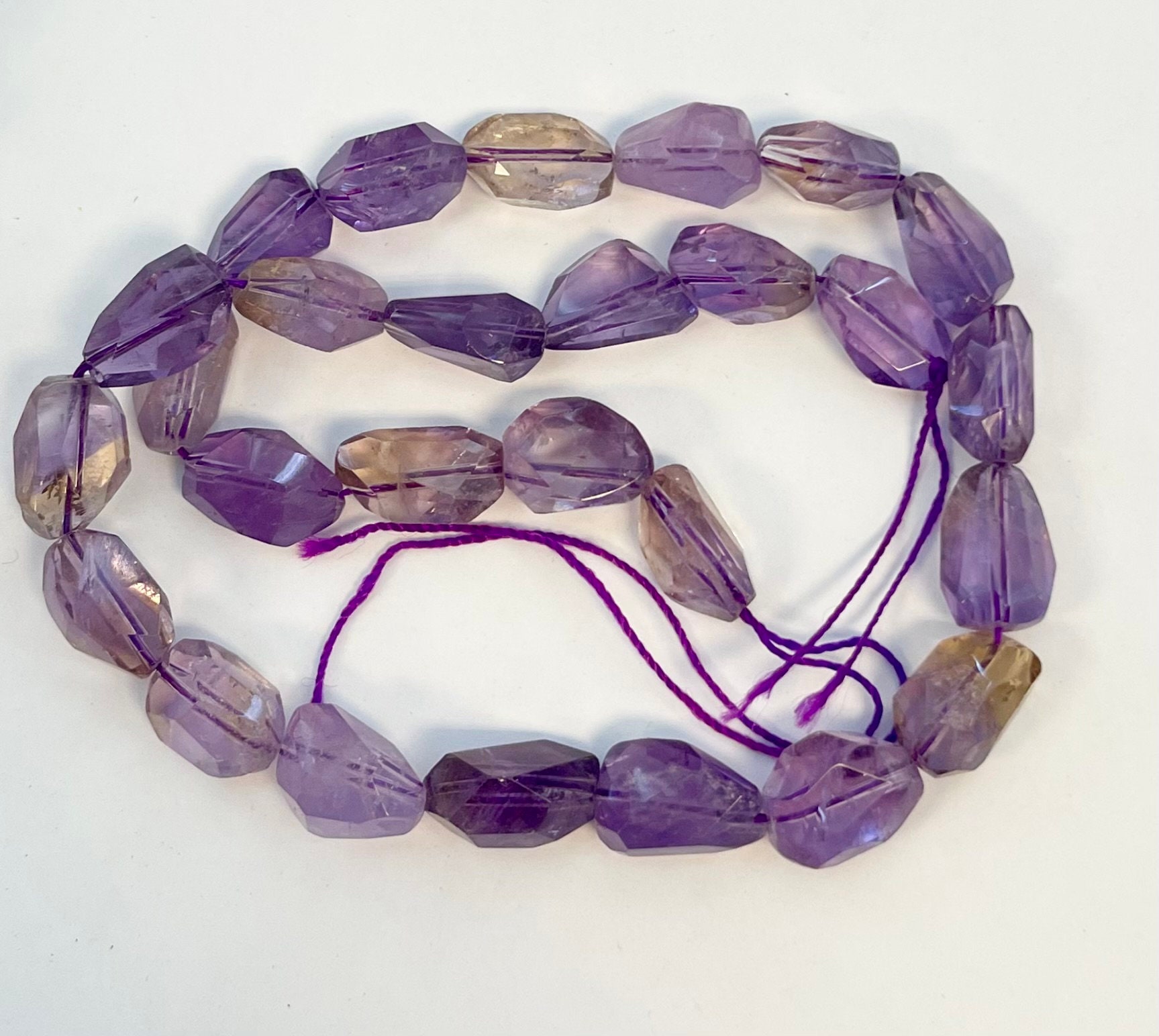 Natural Ametrine (4-8)x(12-18)mm Faceted Nugget Gemstone Bead--15.5 Inch Strand Natural Ametrine (4-8)x(12-18)mm Faceted Nugget Gemstone Bead--15.5 Inch Strand