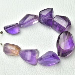 Natural Ametrine Amethyst Nugget Beads 10x15mm To 16x22mm Faceted Gemstone Beads Ametrine Nuggets Ametrine Tumble Beads 6 Inch Strand No5931