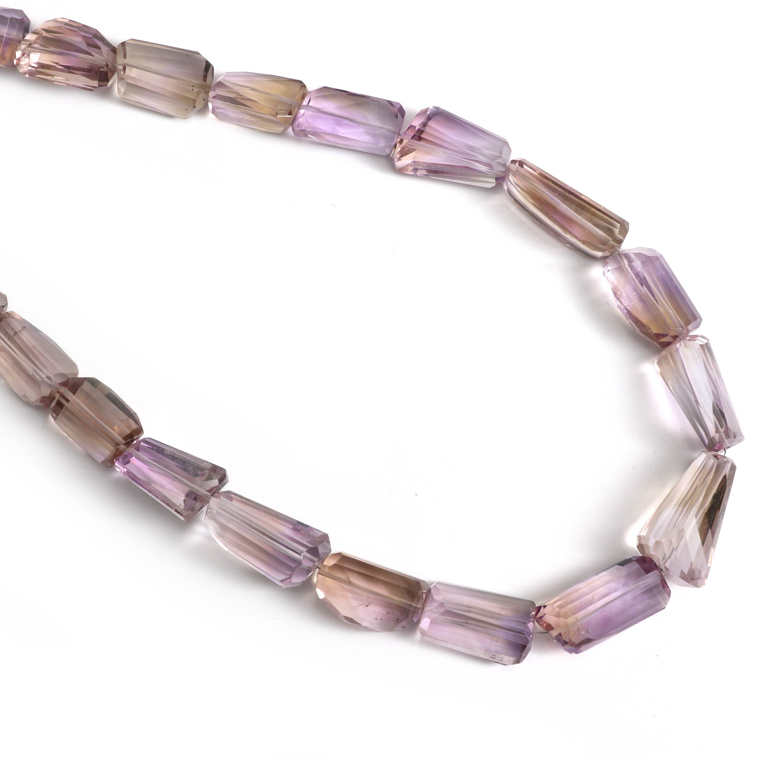 Natural Ametrine Faceted Tumble Beads | Ametrine Faceted Necklace | 8x9 Mm To 21x11 Mm | 13 Inch | Price Per Strand