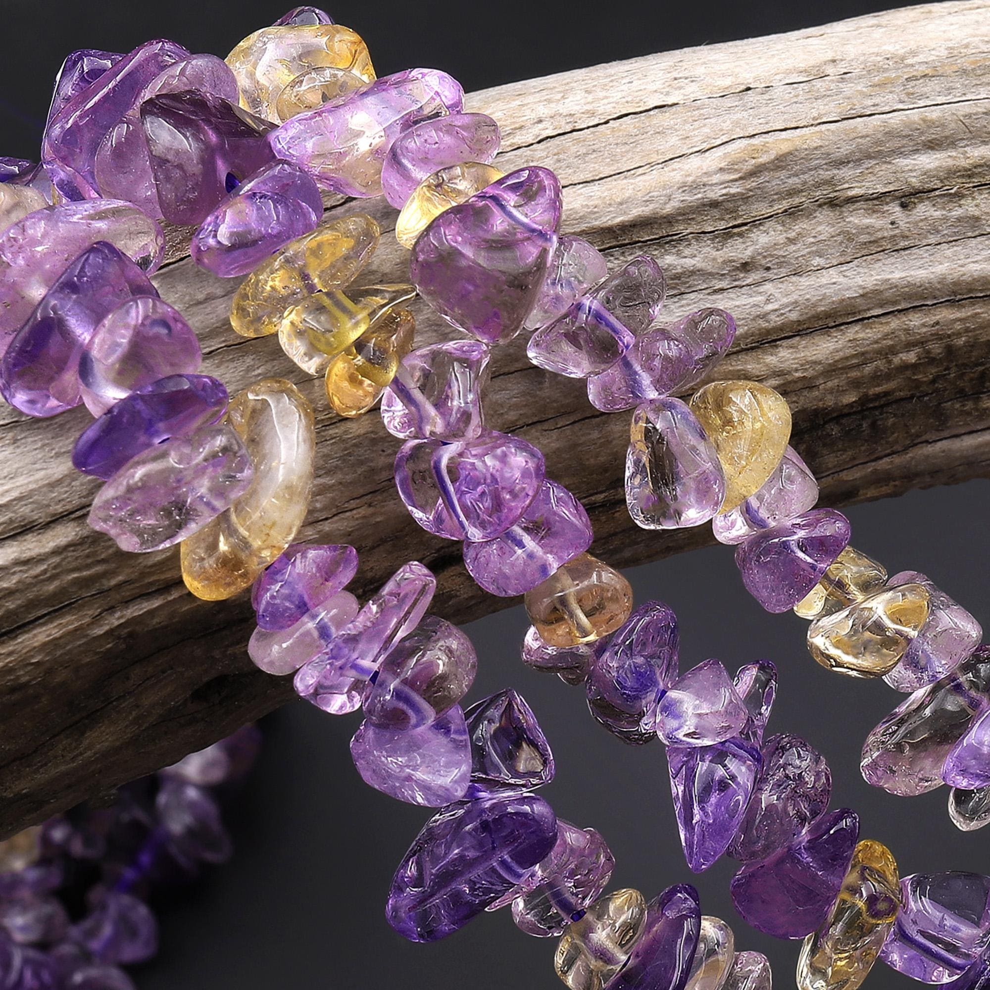 Natural Ametrine Golden Yellow Citrine Purple Amethyst Beads Freeform Center Drilled Nugget Gemstone 15.5" Strand Natural Ametrine Golden Yellow Citrine Purple Amethyst Beads Freeform Center Drilled Nugget Gemstone 15.5" Strand