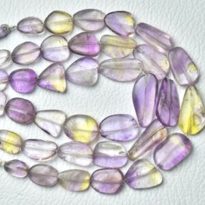 Natural Ametrine Nugget Beads 9x14mm To 11x21mm Smooth Gemstone Beads Ametrine Nuggets Bi Ametrine Tumble Beads Jewelry 8 Inch Strand No2882