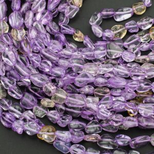 Natural Ametrine Nuggets Beads -16 Inch strand - Wholesale pricing AAA Quality- Full 16 inch strand Gemstone Beads