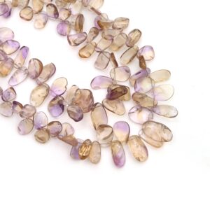 Natural Ametrine Smooth Chip Beads, 7x9 Mm To 12x19 Mm, Purple Yellow Quartz Gemstone Beads, Bi Color Ametrine Jewelry Beads, 18 Inches