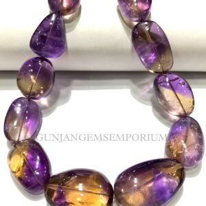 Ametrine Necklace Smooth Nuggets Rare Ametrine Nuggets Beads Natural Ametrine Gemstone Beads Ametrine Beads Beautiful Wholesale Smooth Beads