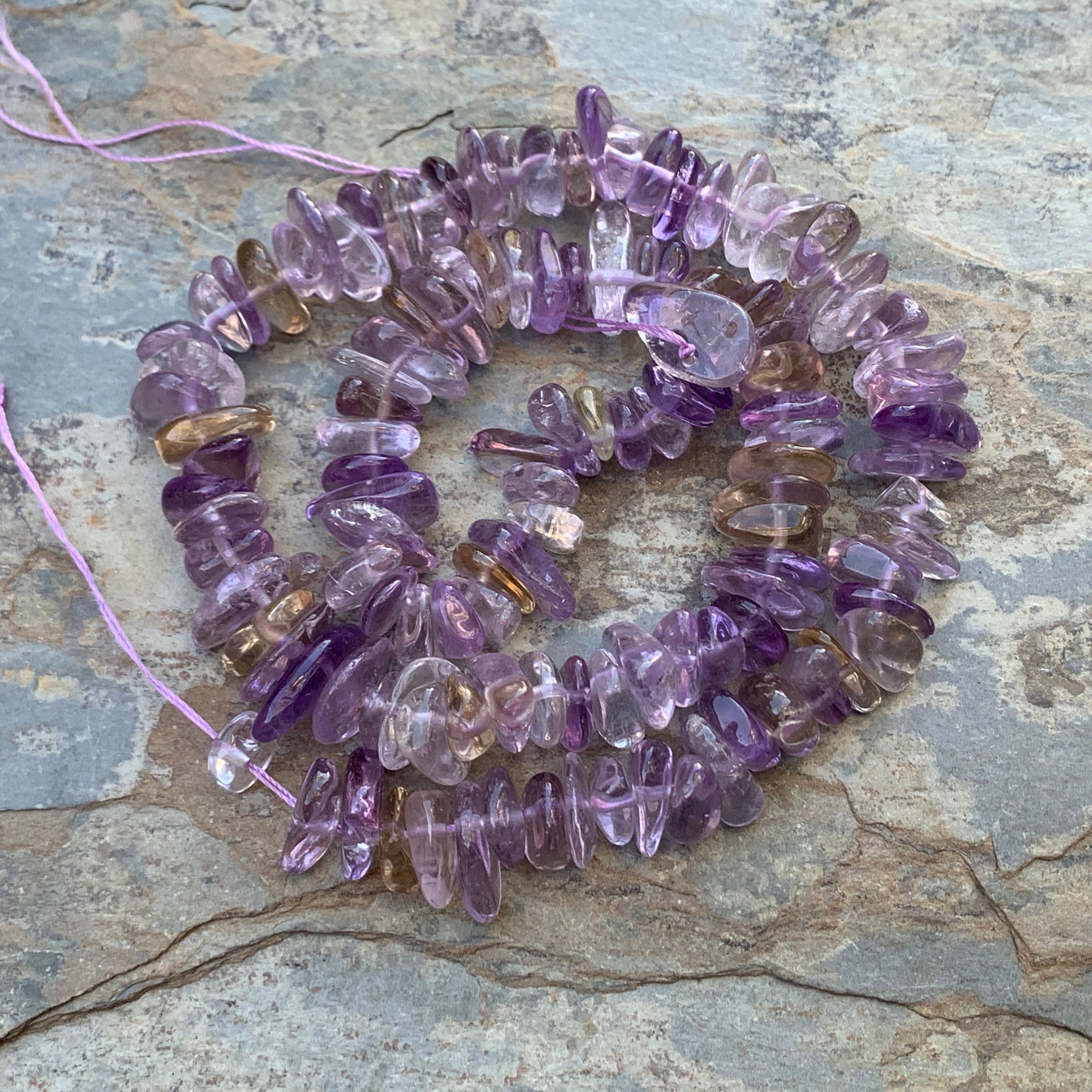 Ametrine Nugget Beads, 12mm Approx, 15.5 Inch Strand