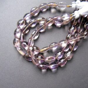 Ametrine Oval Beads • 8-11mm • AAA Micro Faceted Drilled Nuggets • Natural Genuine Gemstone • Lavender Champagne Amethyst Citrine