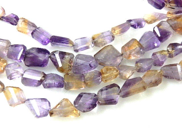 Ametrine Quartz Flat Cut Nugget Beads – Aaa Quality Gemstone Strand For Jewelry Making