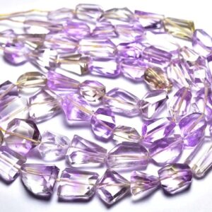 Superb Big Ametrine Nuggets Beads - 8 inches - Natural Ametrine Faceted Eye Clean Nuggets Strand - Size is 11 - 16 mm #1339