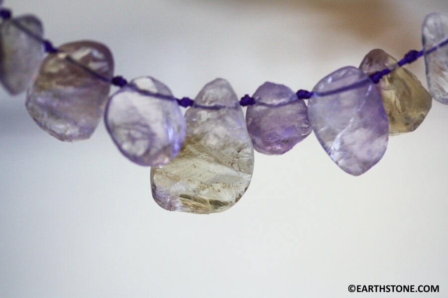 Xl/ Genuine Ametrine 12-30x Rough Fancy Drop. Multi-color Raw Amethyst Citrine Semi Precious Gemstone Beads