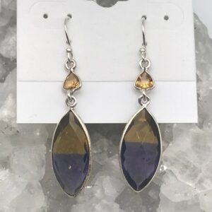 Faceted Ametrine and Citrine Earrings