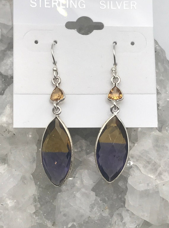 Faceted Ametrine And Citrine Earrings Faceted Ametrine And Citrine Earrings