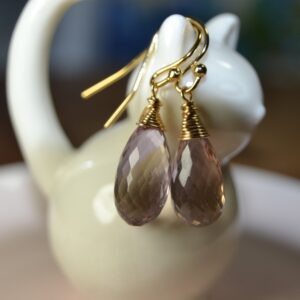 Natural Ametrine Earrings In 14k Gold Fill // Wire Wrapped Ametrine // Ametrine Drop Earrings // Minimalist Ametrine // Bridal, Birthdays