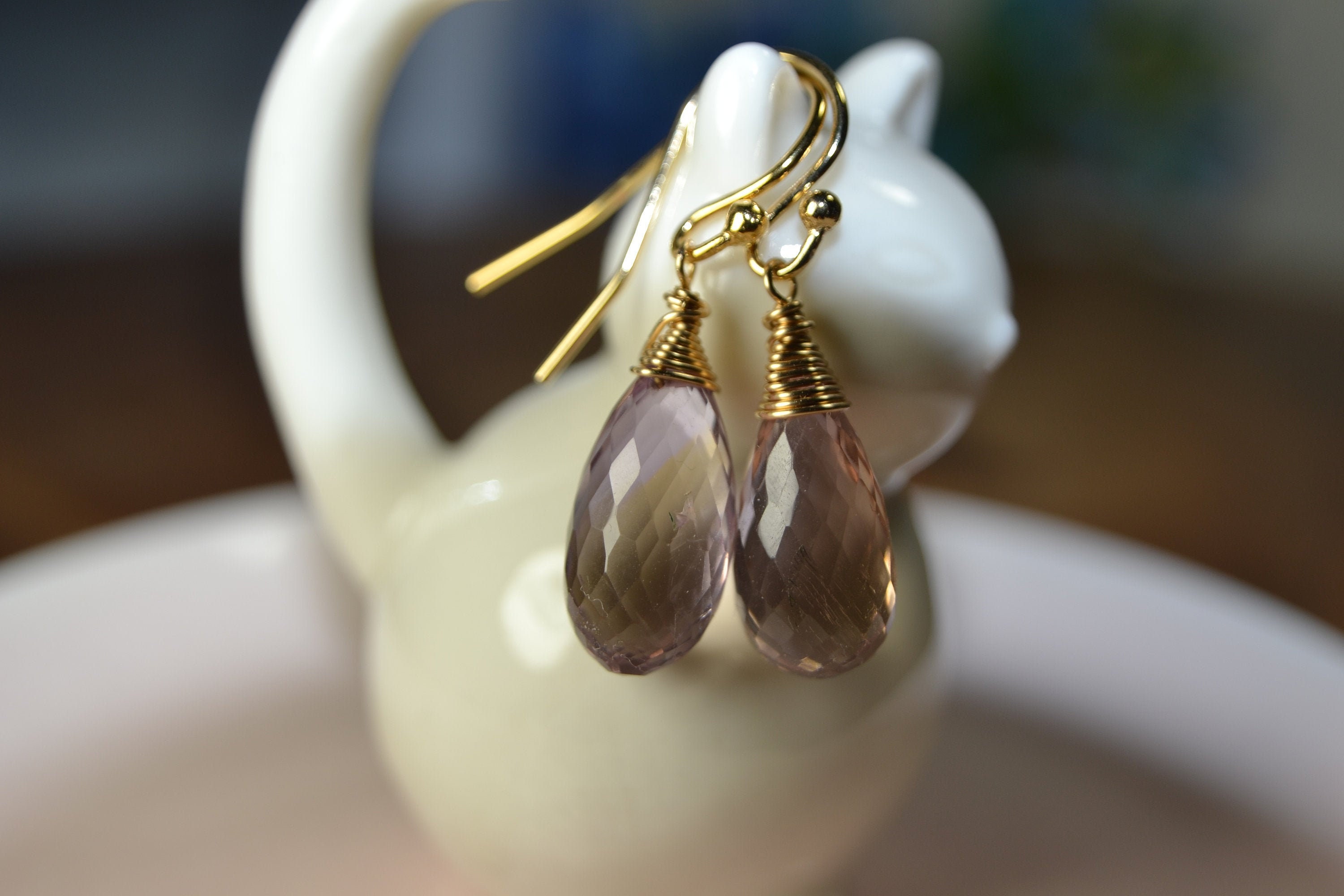 Natural Ametrine Earrings In 14k Gold Fill // Wire Wrapped Ametrine // Ametrine Drop Earrings // Minimalist Ametrine // Bridal, Birthdays Natural Ametrine Earrings In 14k Gold Fill // Wire Wrapped Ametrine // Ametrine Drop Earrings // Minimalist Ametrine // Bridal, Birthdays