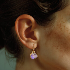 Raw Ametrine Dangle Earrings: 24k Gold Filled Crystal Jewelry