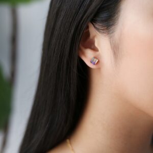 Raw Ametrine Stud Earrings: Gold Fill, Handmade Gemstone Jewelry