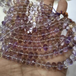7 Inches Strand, Natural Ametrine  Faceted Rondell's Size 7-9mm