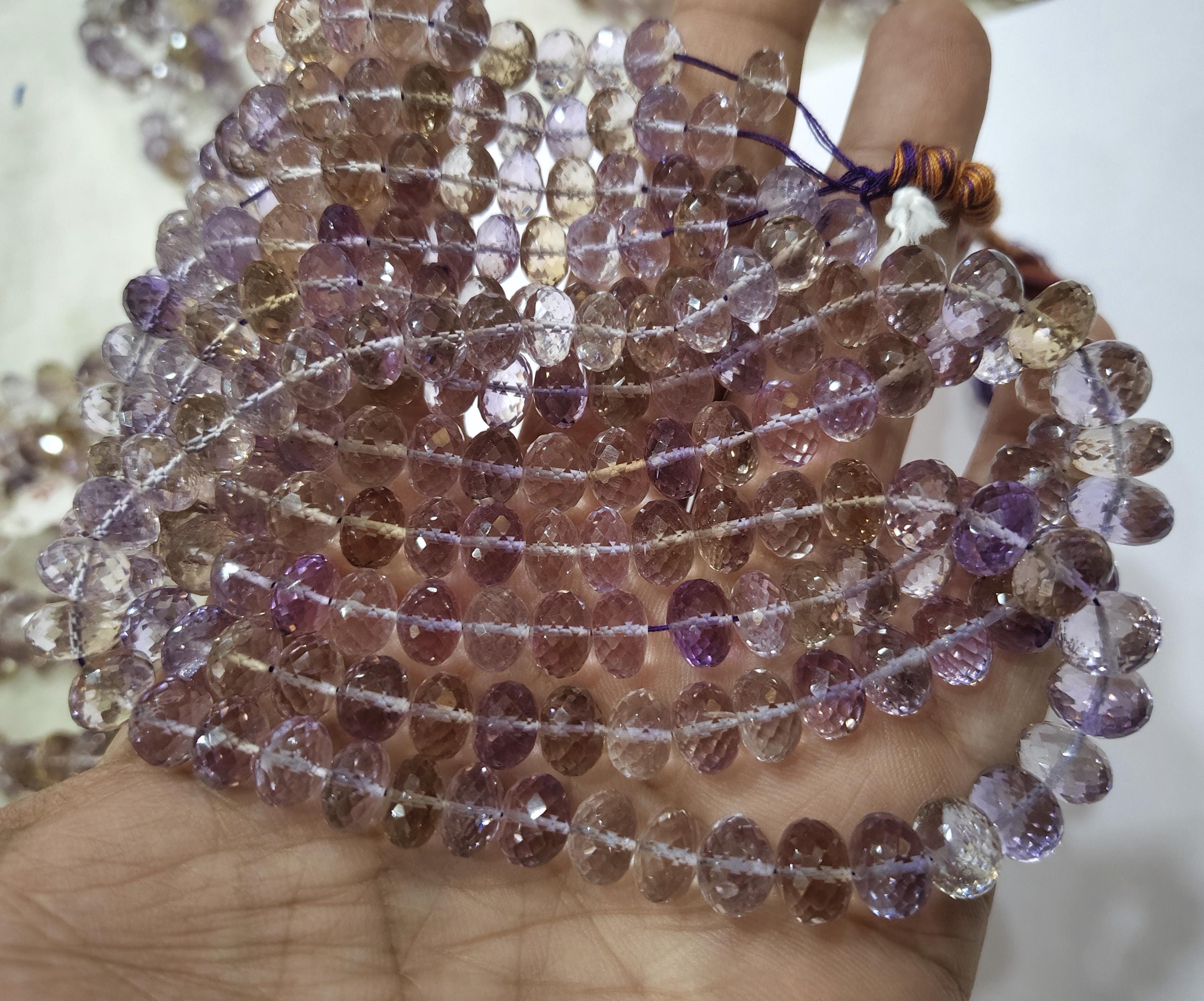 7 Inches Strand, Natural Ametrine  Faceted Rondell's Size 7-9mm