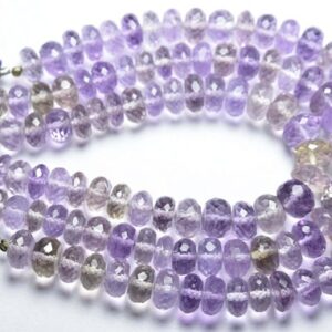 8 inches - Big Natural Beautiful Faceted Ametrine Rondelle - Size is 8-9 mm #1796