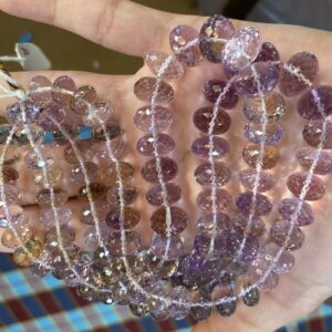4 Inches Strand, Natural Ametrine  Faceted Rondell's Size 10-13mm