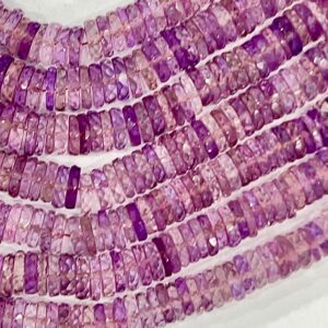 AAA Ametrine Faceted Heishi Beads: Natural Gemstone Rondelles (5-7mm)