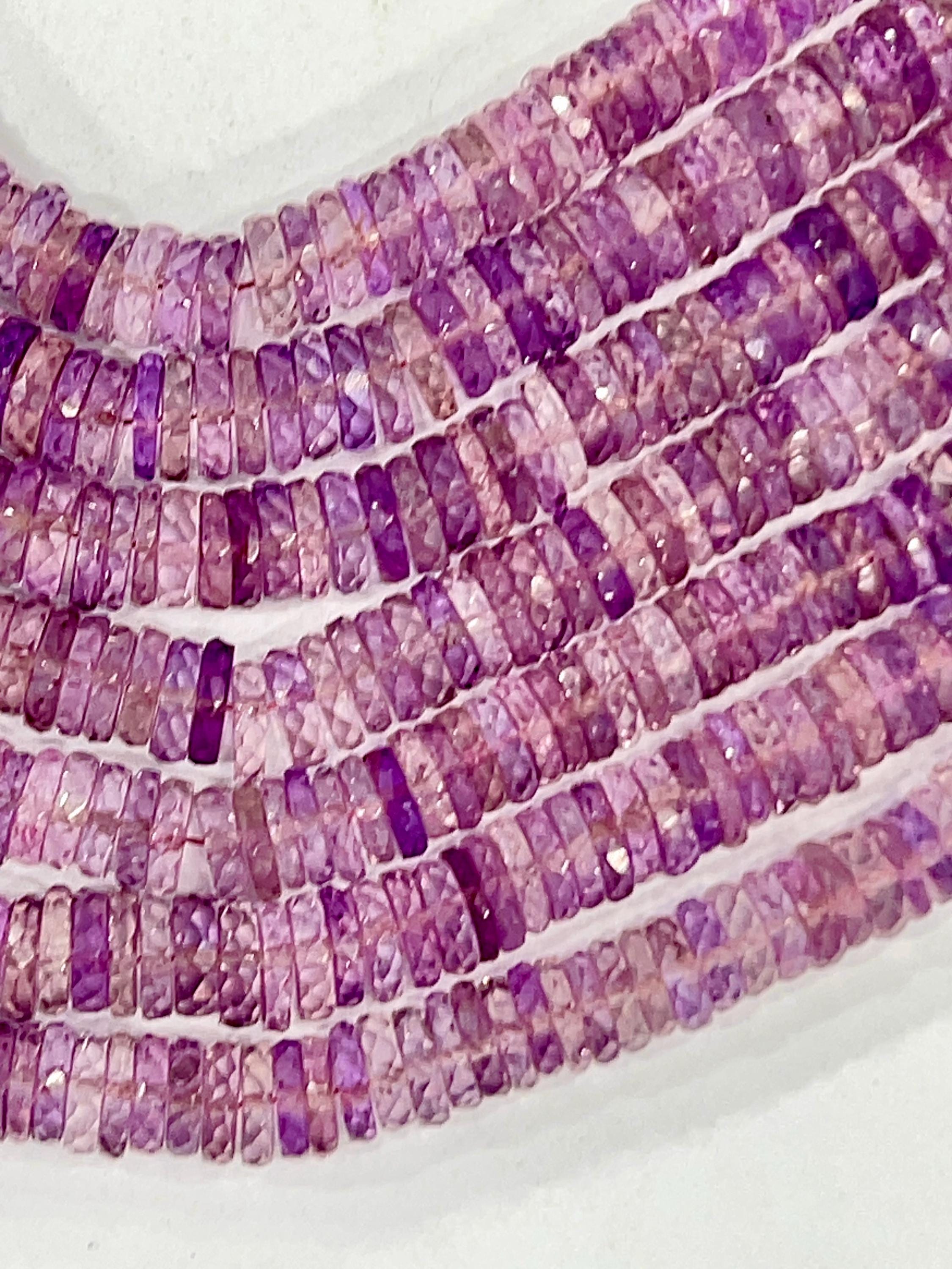 Aaa Ametrine Faceted Heishi Beads: Natural Gemstone Rondelles (5-7mm) Aaa Ametrine Faceted Heishi Beads: Natural Gemstone Rondelles (5-7mm)
