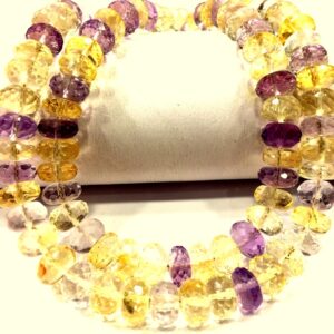 AAA+ QUALITY~Rare Natural Ametrine Faceted Rondelle Beads 8.MM Ametrine Rondelle Beads Sparkle Ametrine Gemstone Beads Wholesale Beads.