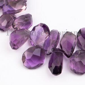 Amethyst Briolettes Nuggets, Ametrine Faceted Fancy Beads, Loose Ametrine Tumbles, Faceted Nuggets, Ametrine Gemstone Strand, Fancy Beads