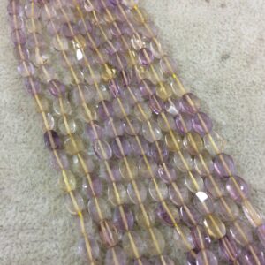Faceted Ametrine Beads: 4x6mm Oblong Oval, 15" Strand
