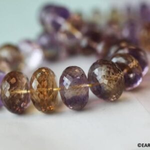Ametrine 8-17mm Faceted Rondelle Beads 16" Strand Size Graduated Enhanced 235-1103