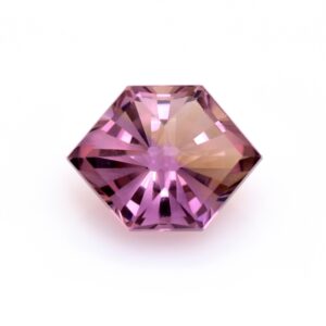 Natural Aaa+ Bi-color Ametrine Hexagon Gemstone, Fancy Concave Cut Ring Piece