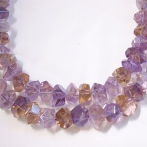 Natural Ametrine Faceted Irregular Shaped Gemstone Bead-14mm x 7mm~ -15.5 inch strand-