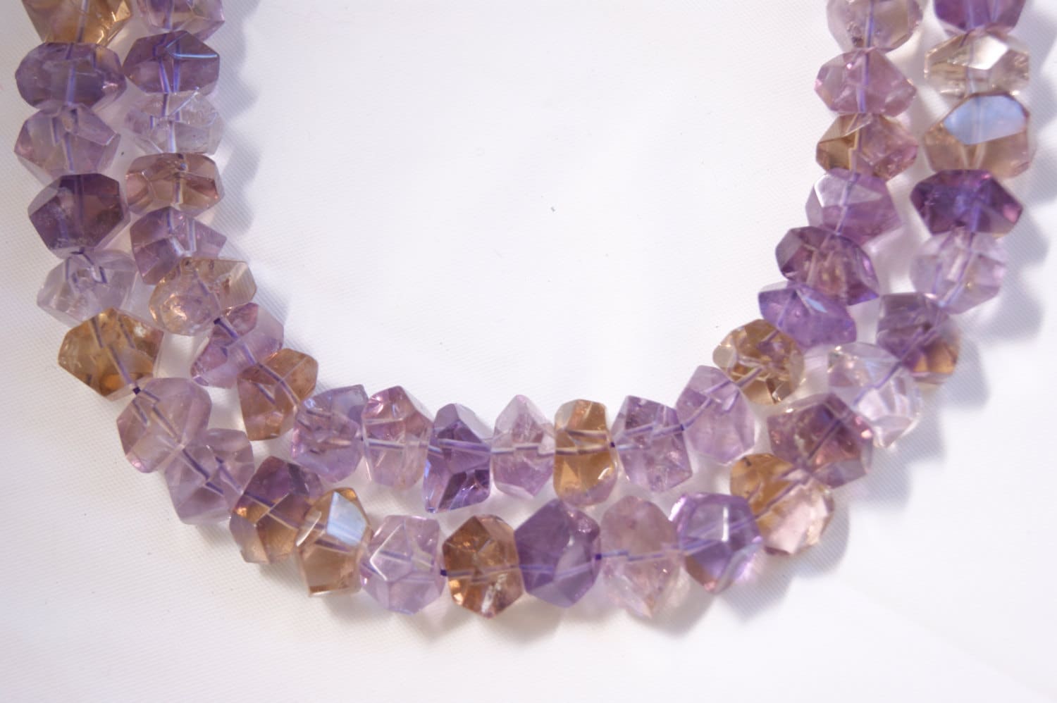 Natural Ametrine Faceted Irregular Shaped Gemstone Bead-14mm X 7mm~ -15.5 Inch Strand- Natural Ametrine Faceted Irregular Shaped Gemstone Bead-14mm X 7mm~ -15.5 Inch Strand-