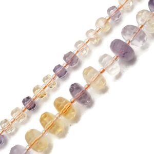 Natural Ametrine Faceted Rondelle Beads 5x7mm 7x12mm 15.5" Strand