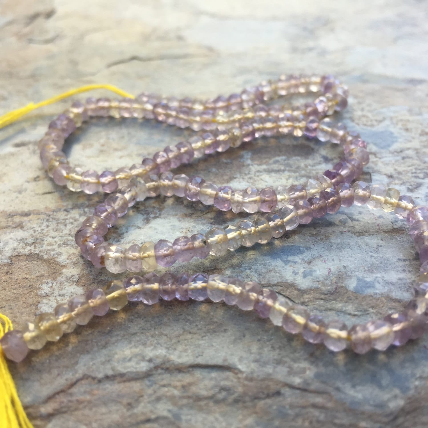 Faceted Ametrine Rondelles, 13 1/2 Strand, 4mm