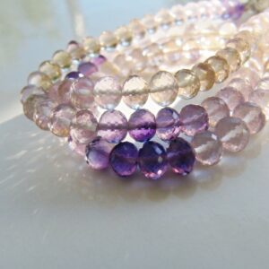 Ametrine Rondelles • 6.25-6.75mm • AAA Micro Faceted • Natural Gemstone • Shaded Purple Amethyst Pale Champagne Citrine Ametrine Rondelles • 6.25-6.75mm • AAA Micro Faceted • Natural Gemstone • Shaded Purple Amethyst Pale Champagne Citrine