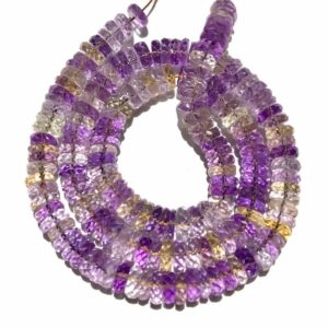 Sparkling~AAA+ Ametrine Faceted Wheel Shape Beads Natural 5-7mm Ametrine Tyre Shape Beads Ametrine Flat Rondelles Ametrine Gemstone Beads Sparkling~AAA+ Ametrine Faceted Wheel Shape Beads Natural 5-7mm Ametrine Tyre Shape Beads Ametrine Flat Rondelles Ametrine Gemstone Beads