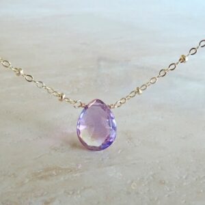 AAA Ametrine Briolette Necklace: Sterling Silver or Gold Filled