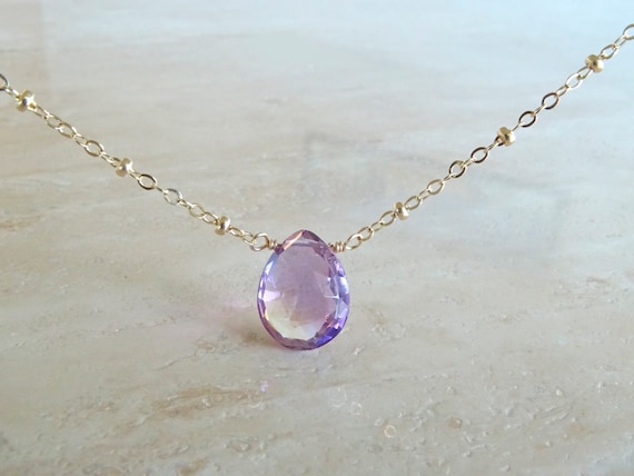 Aaa Ametrine Briolette Necklace: Sterling Silver Or Gold Filled