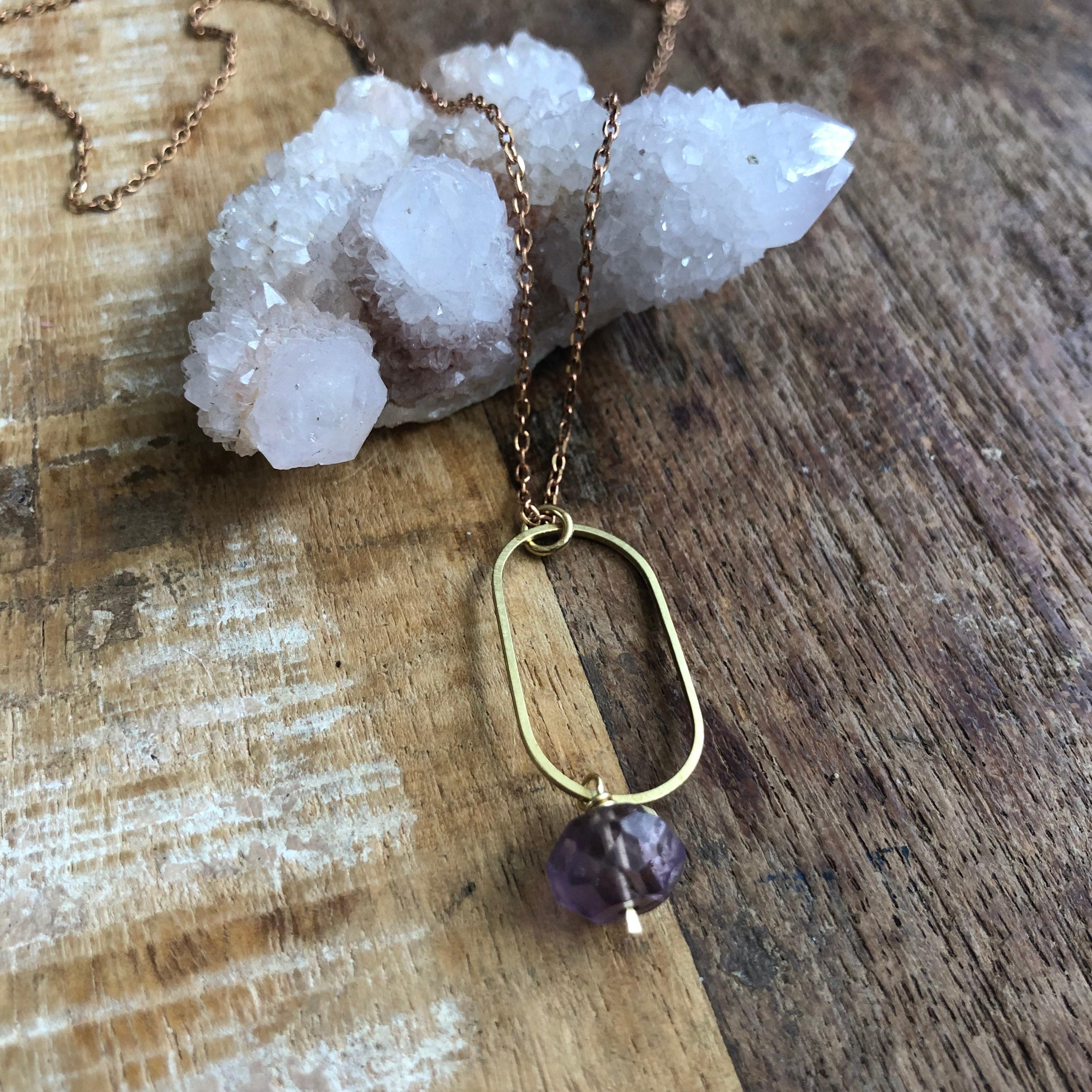 Ametrine And Brass Layering Necklace