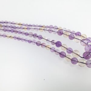Ametrine Graduated Round Beads 6-15mm. Natural gemstone beads. Necklace making. 16''
