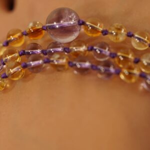 Natural Ametrine Mala Necklace • 108+1 • 6mm • 8mm • Intuition Meets Action • Major Transition • Tassel-Free • Focus Beads • 5045A