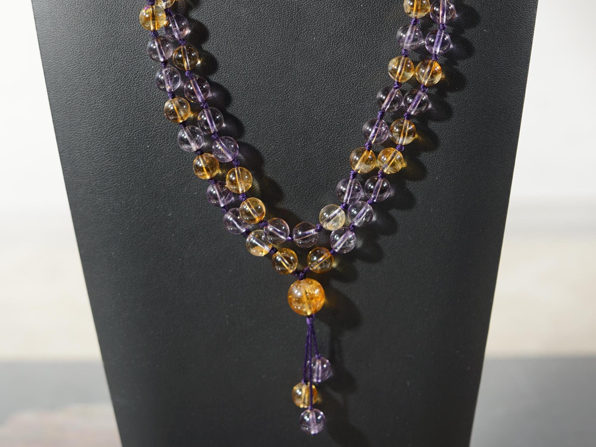Natural Ametrine Mala Necklace • 6mm • 8mm • 10mm • Mindfulness Necklace • Intuition • Prosperity • Mindful Living • 108+1 Ag5045