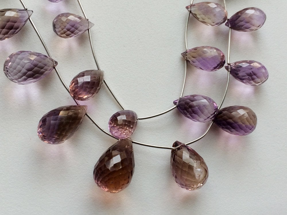 11.5x20mm - 12x21mm Ametrine Micro Faceted Tear Drops, Ametrine Drop Beads, 4 Pcs Ametrine For Jewelry 11.5x20mm - 12x21mm Ametrine Micro Faceted Tear Drops, Ametrine Drop Beads, 4 Pcs Ametrine For Jewelry