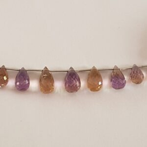9 Pieces Of Ametrine Drops Facetted 4" Length 9 Pieces Of Ametrine Drops Facetted 4" Length