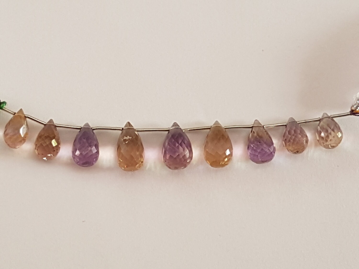 9 Pieces Of Ametrine Drops Facetted 4" Length