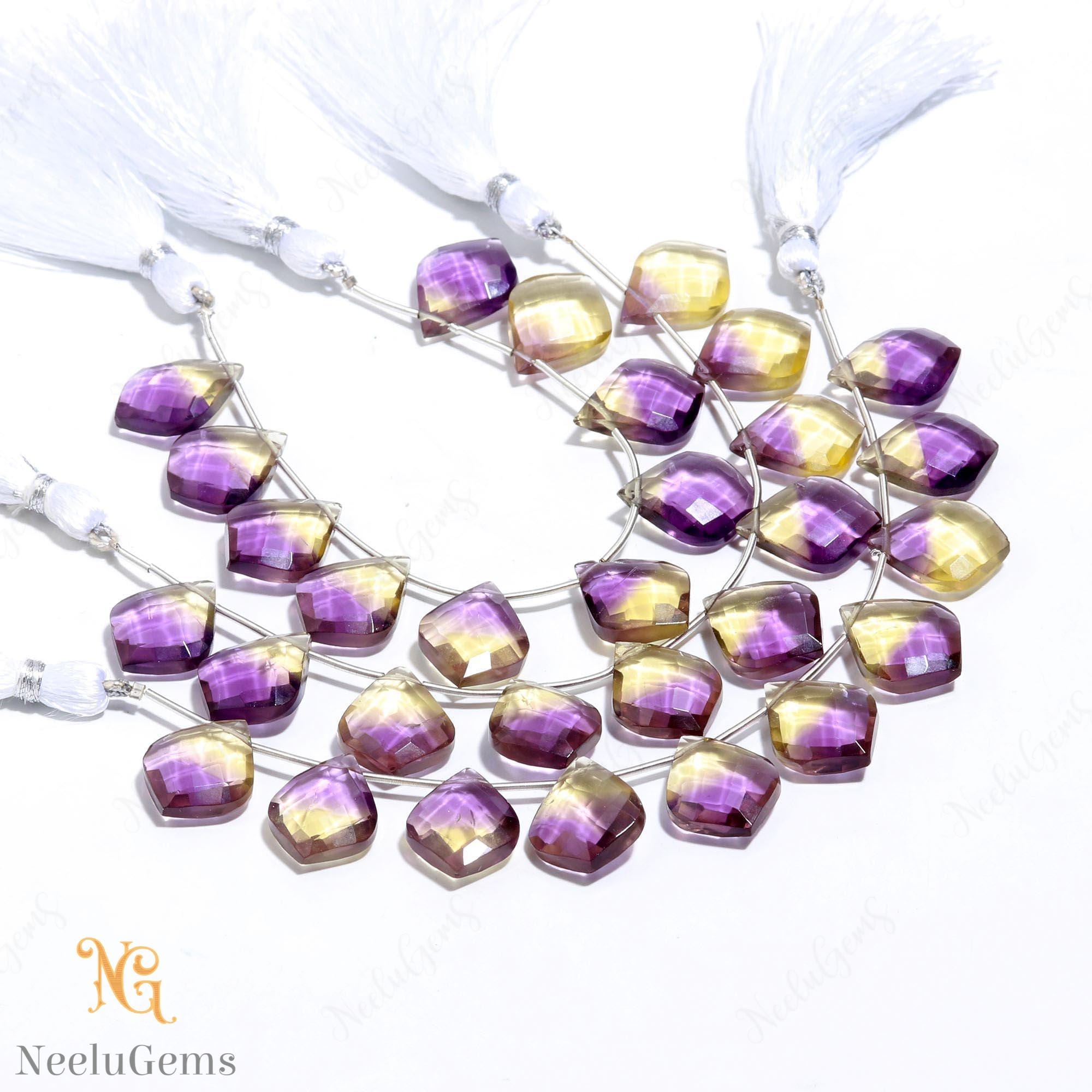 Aaa+ Ametrine Quartz Faceted Heart Briolette Beads, Ametrine Quartz Side Drill Heart Beads,10 Pcs Gemstone Beads For Handmade Jewelry Aaa+ Ametrine Quartz Faceted Heart Briolette Beads, Ametrine Quartz Side Drill Heart Beads,10 Pcs Gemstone Beads For Handmade Jewelry