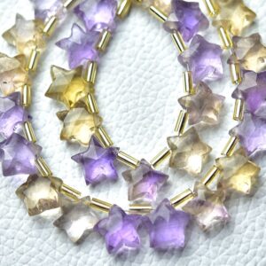 AAA Ametrine Star Beads Pair 9mm Faceted Carved Star Shape Briolettes Gemstone Beads Star Shape Beads Matched Earring Bead 6,8,10pcs  No5792